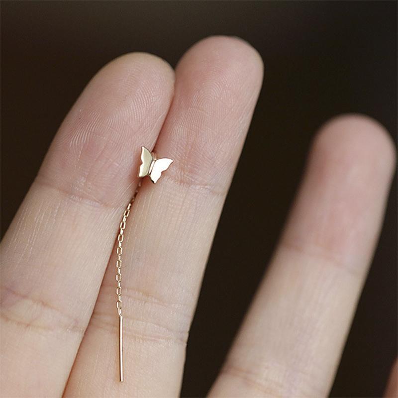 2021 Fashion Silver Color Heart Earrings for Women Long Tassel Dangle Earrings Dainty Party Jewelry Wholesale