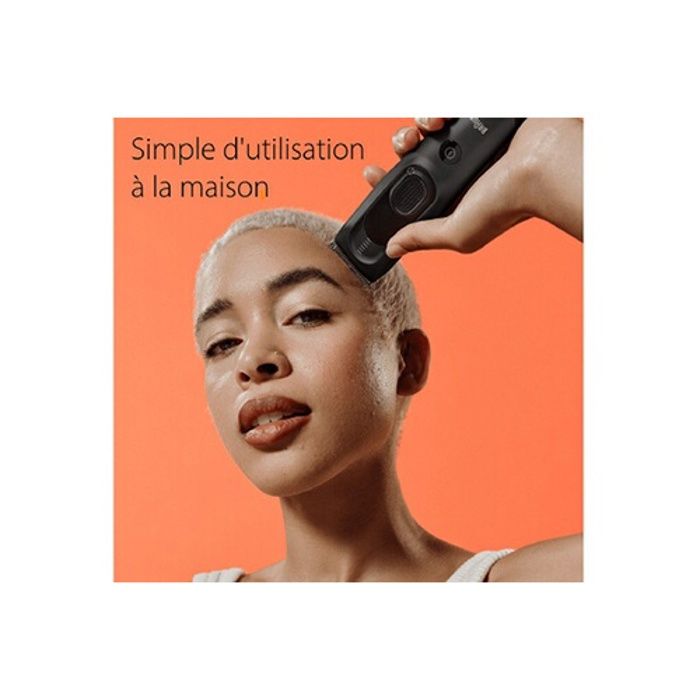 Braun hc7390 tondeuse à cheveux homme - 17 réglages, batterie nimh 50 min, sans fil, 3 sabots