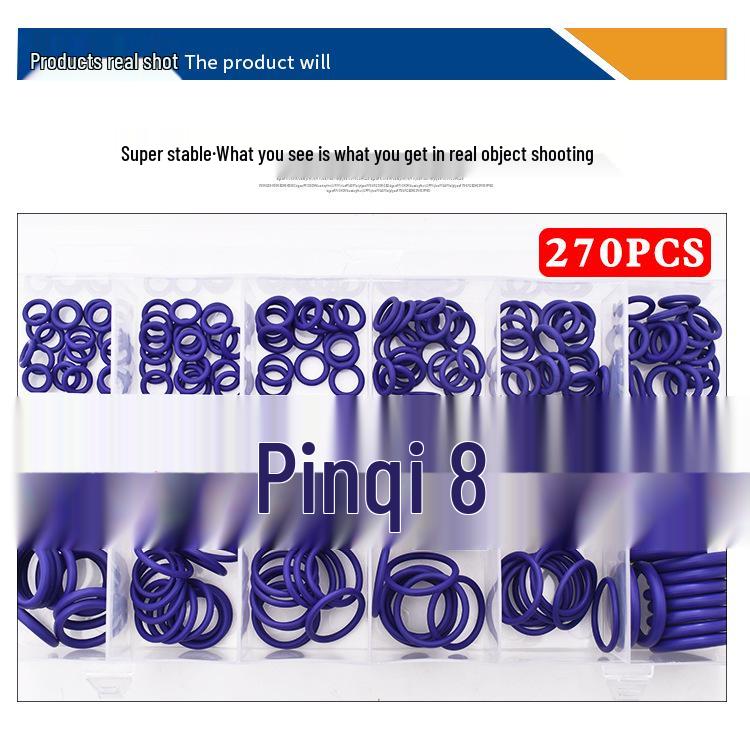 Juego de 270 Anillos Tóricos para Aire Acondicionado Verdes y Morados - Anillos de Sellado Resistentes al Aceite y al Envejecimiento
