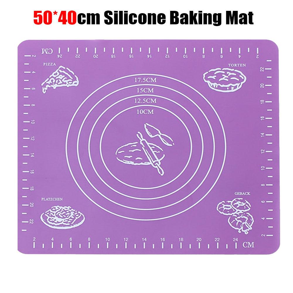 Silikon Backmatte Pizza Teig Maker Gebäck Küchenhelfer Kochwerkzeuge Utensilien Backformen Knetzubehör 50X40CM