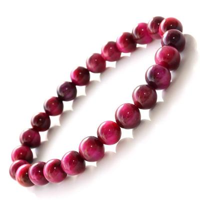 Pink Tiger Eye Bracelet Natural Power Inner Diameter 21cm [GOLD STONE] 8mm, Stone, Stone, Approx.