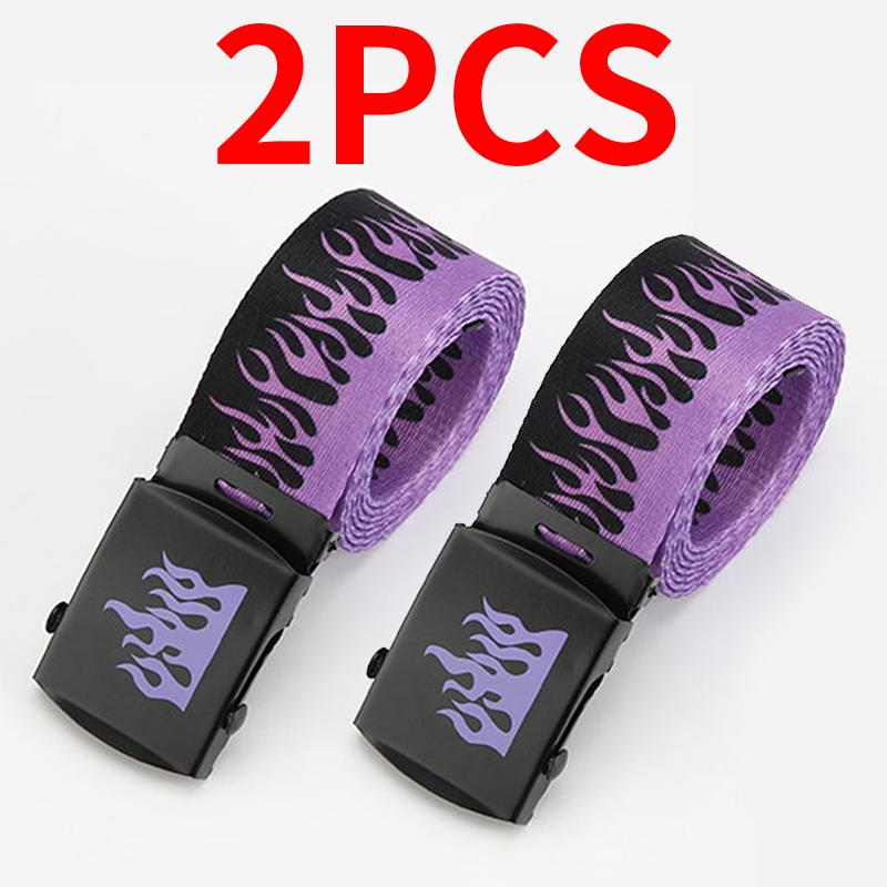 Punk Flame Belt - Trendy Hip-hop Street Bad Boy Personality Decoration Durable for Both Men and Women Trendy Eyelet Belt