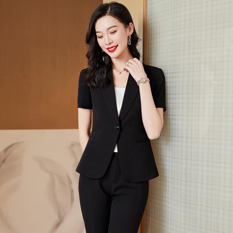 Tenuoman Damen knitterfreies Kurzarm-Anzugset