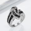 Huian Black Enamel Rings 2023 New Shiny White Cubic Zirconia Luxury Women Finger Accessories for Party Vintage Female Jewelry