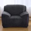 Modern Velvet Plush 1 Piece High Stretch Sofa Slipcover Furniture Protector Non Slip Elastic Bottom for Kid Pets Scratch Gray