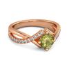 Peridot Split Band Crossover Pavé Ring - Sterling Silber Roségold Vermeil