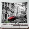 Retro Paris Eiffel Tower Chic Mural Printing Pattern Tapestry Home Living Room Bedroom Wall Decor Background Cloth Tapestry