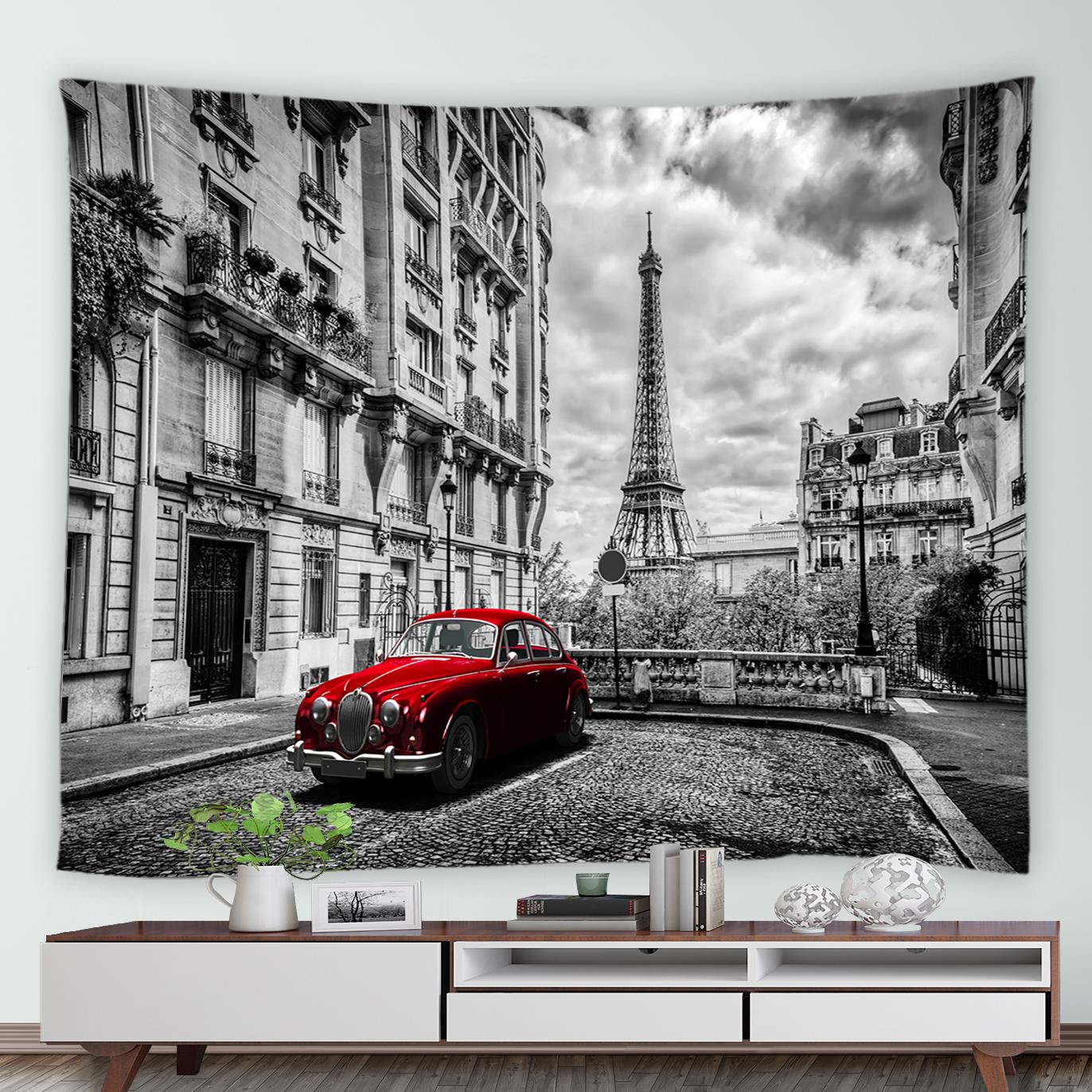 Ретро Париж, Эйфелева башня, шикарная роспись, гобелен с узором, домашний декор для дома, гостиной, спальни, тканевый гобелен 100x75cm