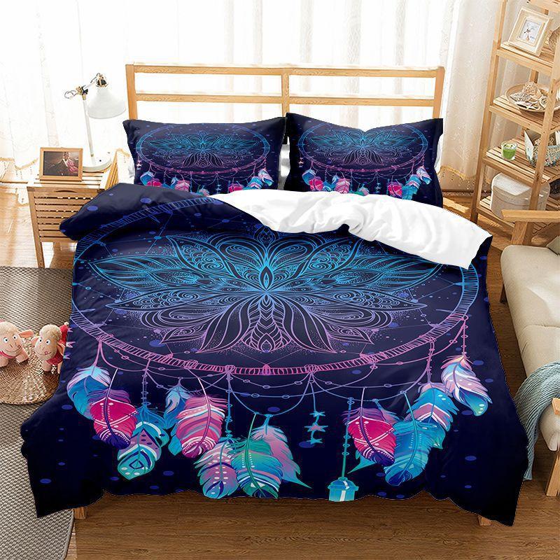 Dream Catcher Printing 3D Digital Printing Three-Piece Set Quilt Cover Pillowcase Bedding
