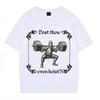 Hebst du überhaupt mittelalterliches T-Shirt lustig Fitnessstudio Ritter Gewichtheben T-Shirts Unisex Baumwolle Lässig Übergroß Kurzarm T-Shirts