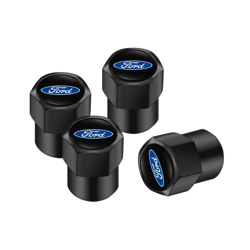 Adesivo Auto 2026 Ford 4 Pezzi Tappo Valvola Aria Stelo Valvola Pneumatico Metallo per Auto per Ford S MAX Ranger Focus Fiesta Mondeo Kuga Mustang Escort