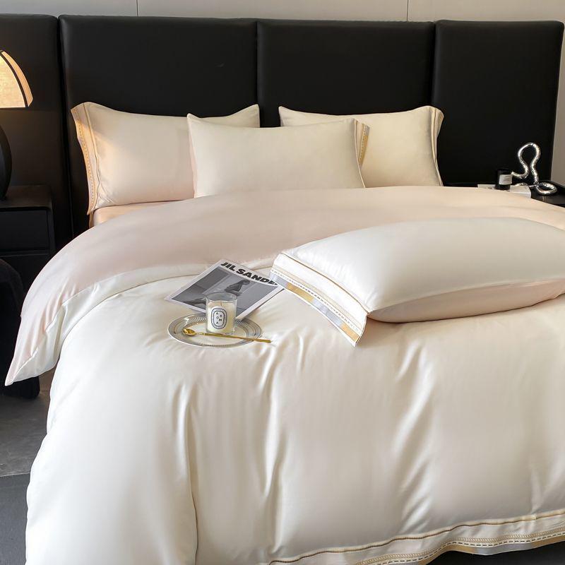 Luxury Lyocell Tencel Four-Piece Bedding Set – Double-Sided Ice Silk for Spring-Summer