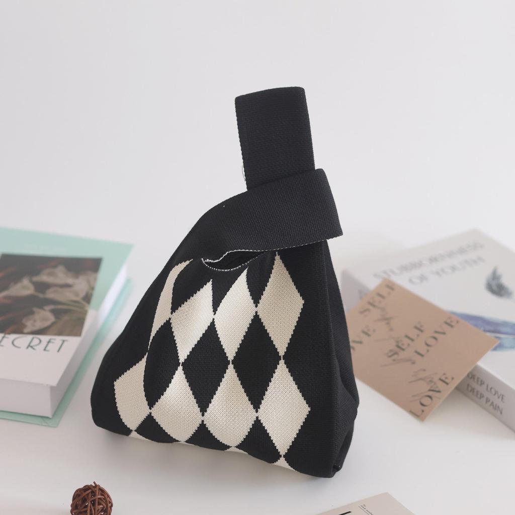 Panda Knit Women's Cross-Border Wrist Tote Handbag