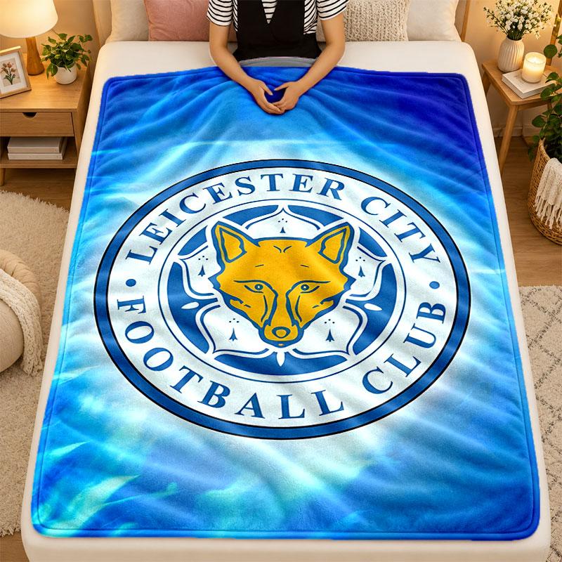 Flannel BlanketLeicester City Warm Soft Throw Blanket for Indoor Sofa Bed Living Room Use