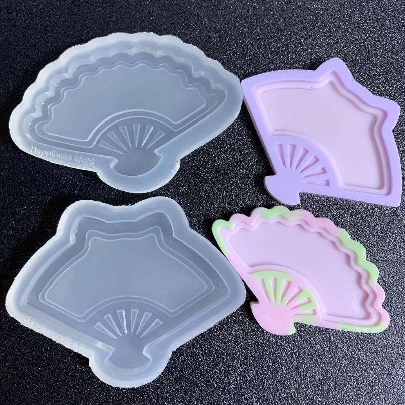 Stunning Folding Fan Shaped Desserts Mold Soft Silicone Molds DIY Fan Resin Casting Mould Wedding Gift Party Favor