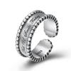 English Letter Ring Silver Color Metal Adjustable Opening Rings for Women Poker Alphabet Creative Finger Ring Men Trendy Jewelry