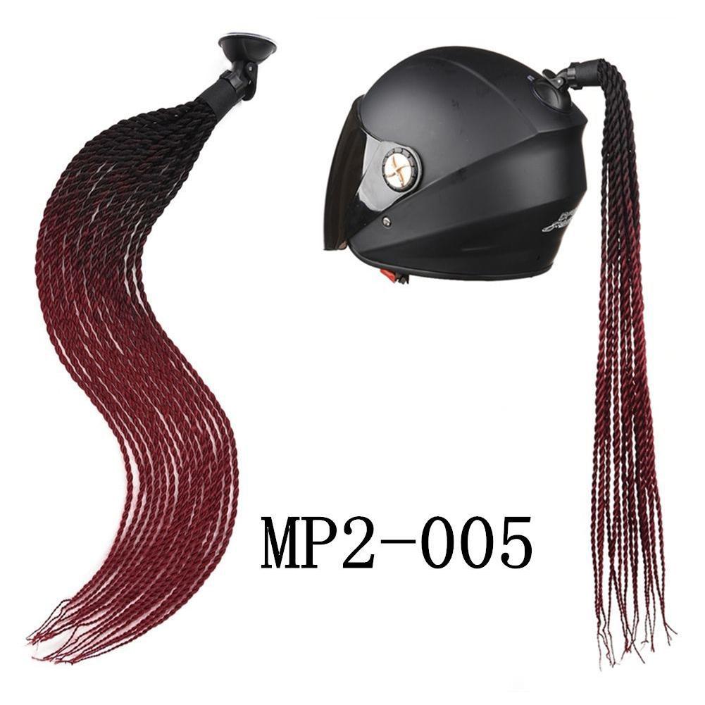 1Pc Motorcycle Helmet Braids Wig Multicolor Loose Wig Ponytail Braid Motorbike Helmet Pigtails Decoration Dual Pigtail Ponytail