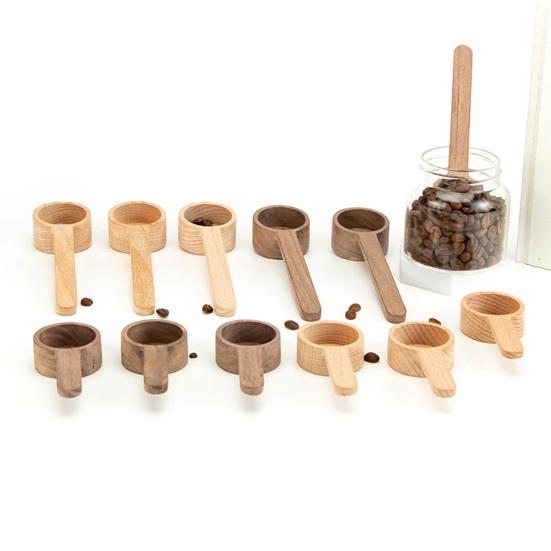 Wooden Coffee Spoon Ergonomic Short Long Handle Coffee Measuring Spoon Farmhouse Rustic Multifunctional Scoop Kitchen Gadgets