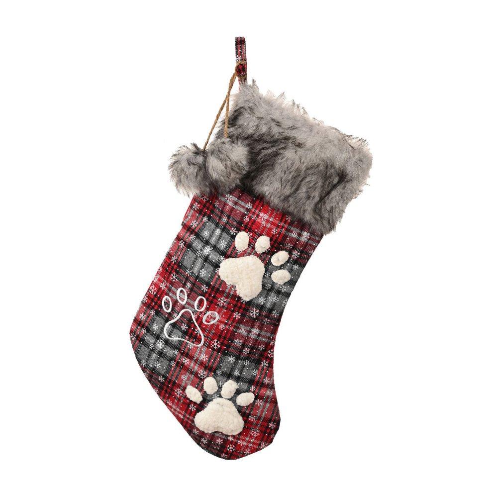 Christmas Socks Pet Plaid Gift Bag Alphabet Socks, Alphabet