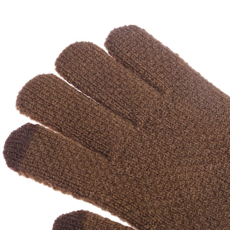 Autumn And Winter Men Padded Thicken Jacquard Touchscreen Gloves Warm Wool Gloves for Cold Weather