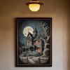 Cute Ghost Wall Art Halloween Poster Ghost Print Pumpkin Wall Art Trendy Halloween Painting Aesthetic Halloween Print Wall Decor