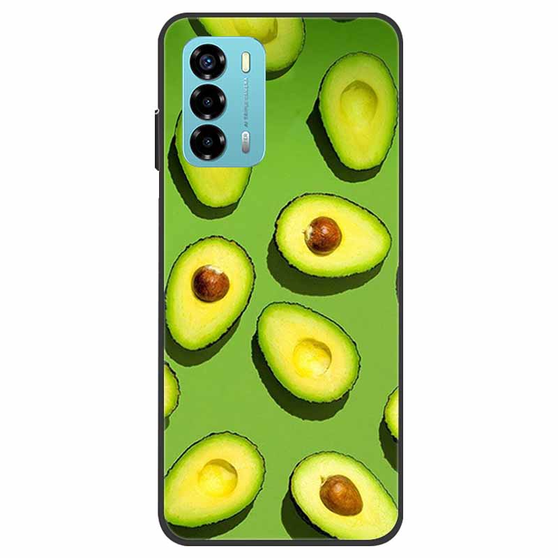 Custodia per ZTE Blade V40 Vita Fiore Marmo Nero Paraurti Morbido TPU Silicone Cover per ZTE V 40 Vita / Blade V40 Vita Custodie per Telefono