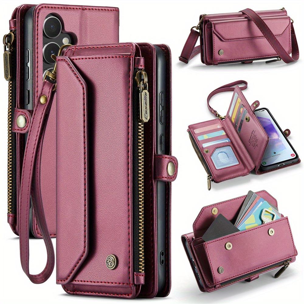 for Samsung Galaxy A72/A71/A56/A36/A26/A16/A15 Case Wallet RFID Blocking with 7-Card Holder,Wristlet Shoulder Strap Wallet Case