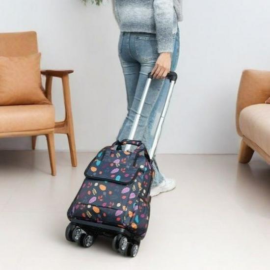 Lightweight Foldable Travel Bag with Spinner Wheels and Pull Handle for Men and Women