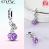 Charmcopper Plated Purple Flower Perfume Bottle Pendant Fit Charms Plataoriginal Bracelet Beads Women Jewellery Making