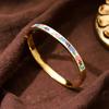 Hot-selling Titanium Steel Enamel Painted Bracelet K Vacuum Electroplating Women's Retro Personalized Oil Drip Titanium Steel Bracelet
