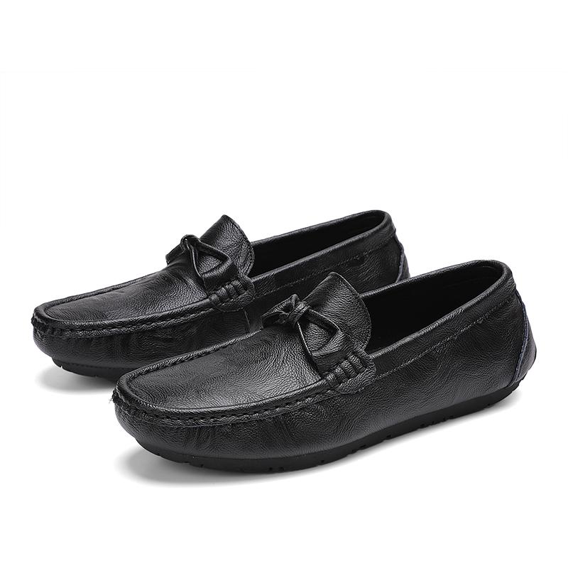 

Мокасины кожаные мужские туфли модные повседневные туфли без застежек формальные деловые свадебные туфли мужские легкие мокасины ретро досуг прогулка 44 чёрный