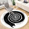 1pc Whirlpool Cat Office Round Area Rug, Indoor Mat Suitable ForOffice, Under Office Chairs Bedroom Living Room Home Decor, Room Deco q038