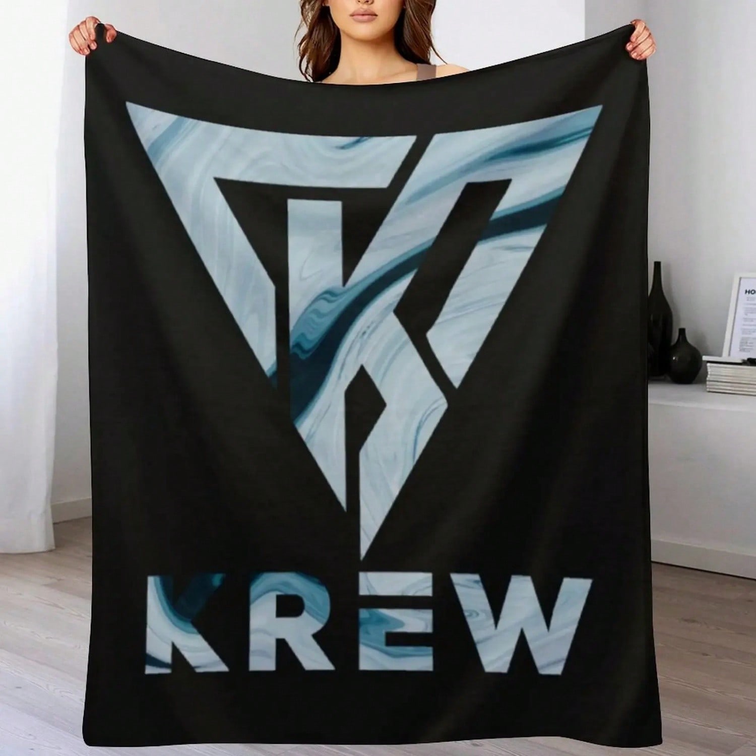 Funneh And The Krew T-ShirtKrew Logo Throw Blanket Soft Plush Plaid Travel Softest Flannel Fabric Blankets S