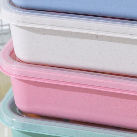 Lunch Box Portable Three-Compartment Food Storage Container Dust-Proof Reusable Storage Box