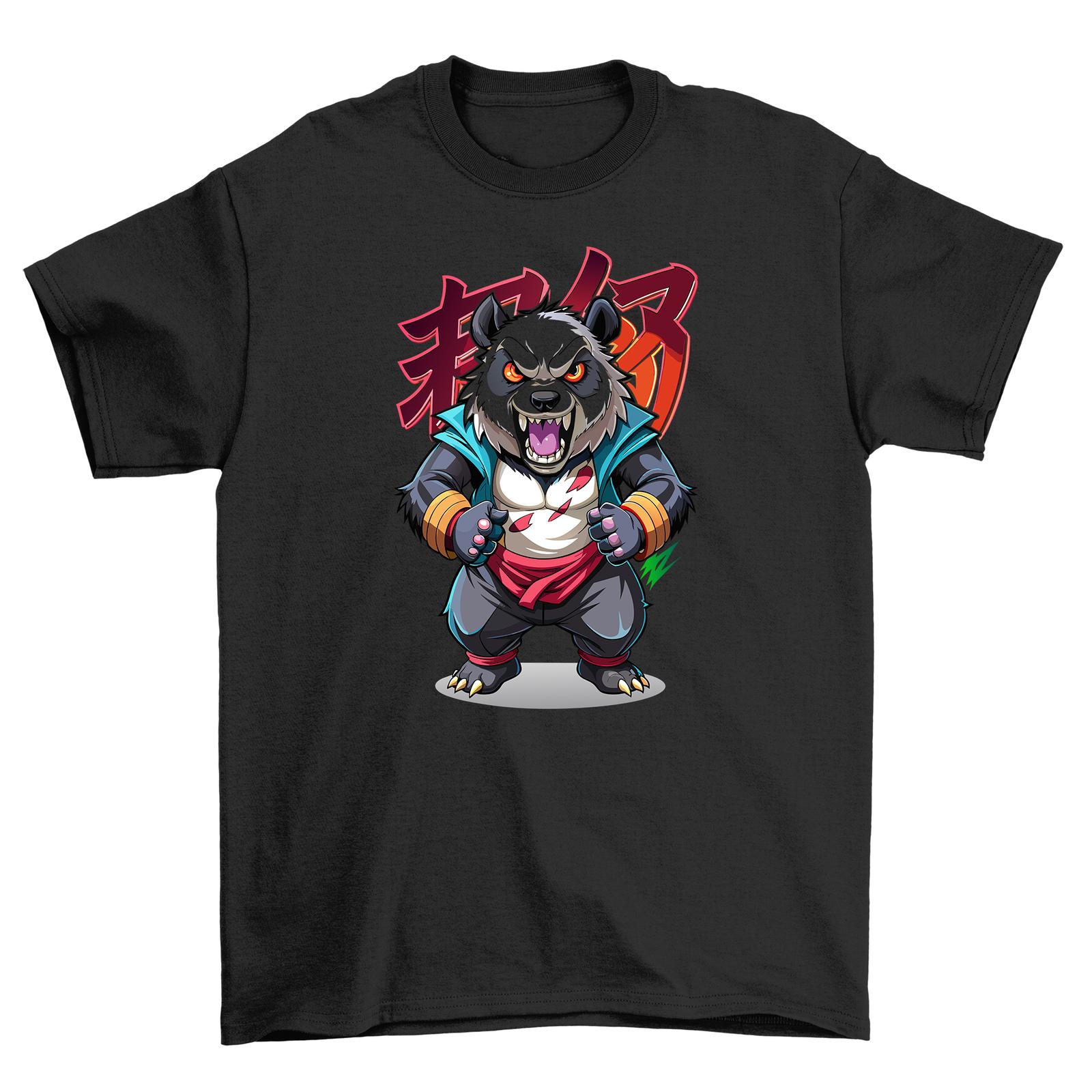 Fighting Panda Anime T-Shirt Mens Womens Tees Top - Unleash Your Inner Warrior! Funny T-Shirt Mens Womens Tees Top, Unisex 2XL