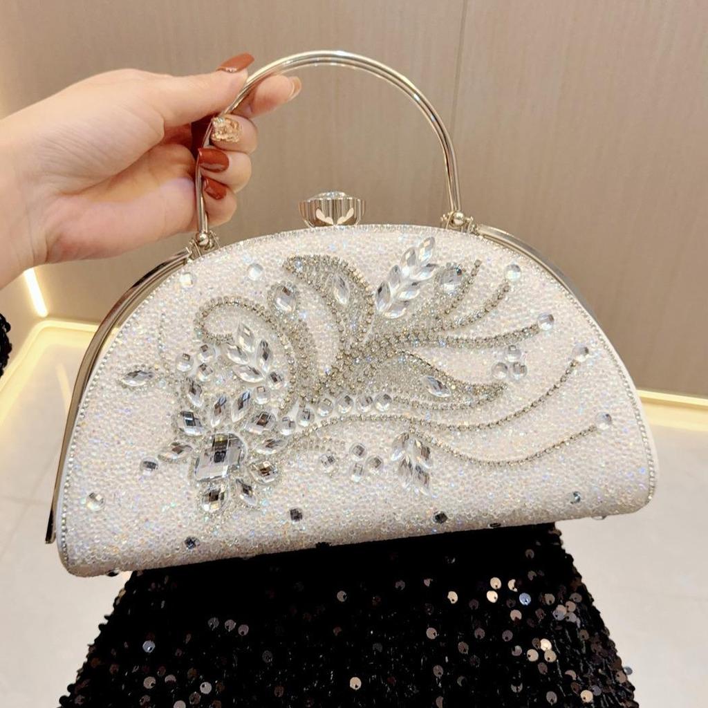 High-End Rhinestone Suitcase Handbag: Large Capacity Tote & Crossbody Evening Bag Set