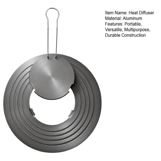 Gas Stove Heat Diffuser with Hanging Handle Removable Heat Transfer Plate for Slow Cooking Stew Pan-Fry Non-Slip Metal Simmer Plate for Even