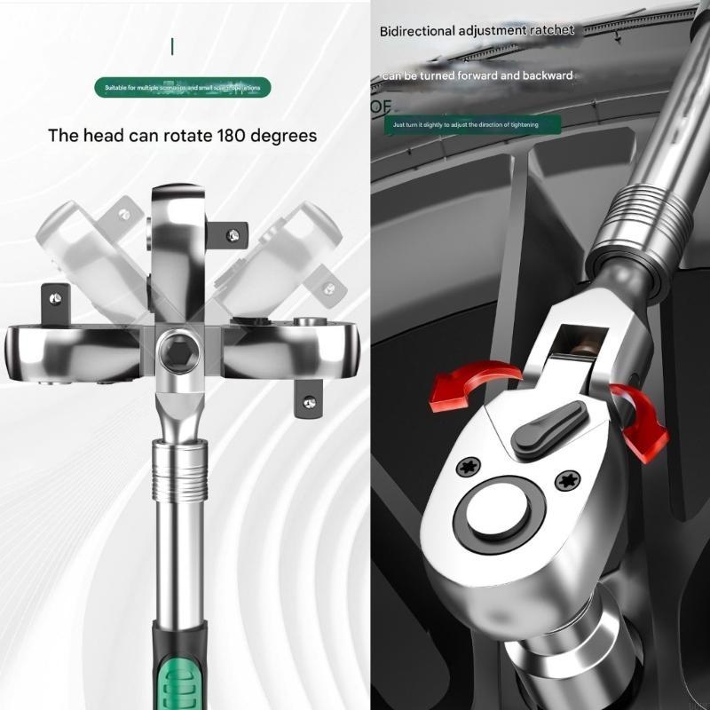 72 Tooth Ratchet Wrench With Retractable Head Suitable For Tight Space Professional Automotive Repair Furniture Assembly
