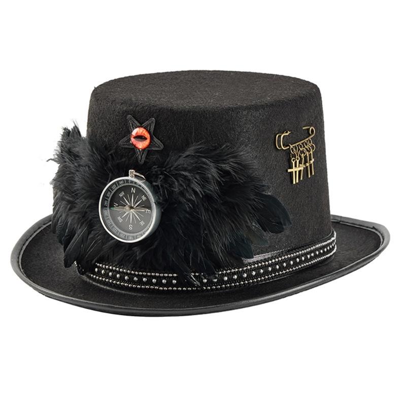 

Gothic Winged Feather Hat for Coser Steampunk Gothic For Costume Parties Halloween Event 1