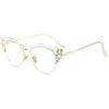 Bullabulling Rhinestones Bling Bling Cateye Reading Glasses Women Blue Light Blocking