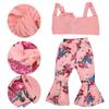 Mädchen Kleidung Set Sommer Kinder Anzüge Kinder Mädchen Kurzarm Top Schlaghose SetPink 90cm /