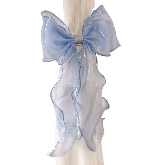 Bow Curtain Straps French Silky Tieback, Window Holders Ties Tieback Backs, Decorative Drape Holdbacks for Home Bedroom Fabric Tiebacks