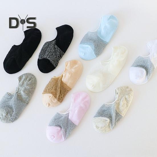 10 Paar Glitzer-Bootssocken für Damen, unsichtbar, transparent, seidig, durchsichtig, glänzend, ultradünn, für Frühling und Sommer