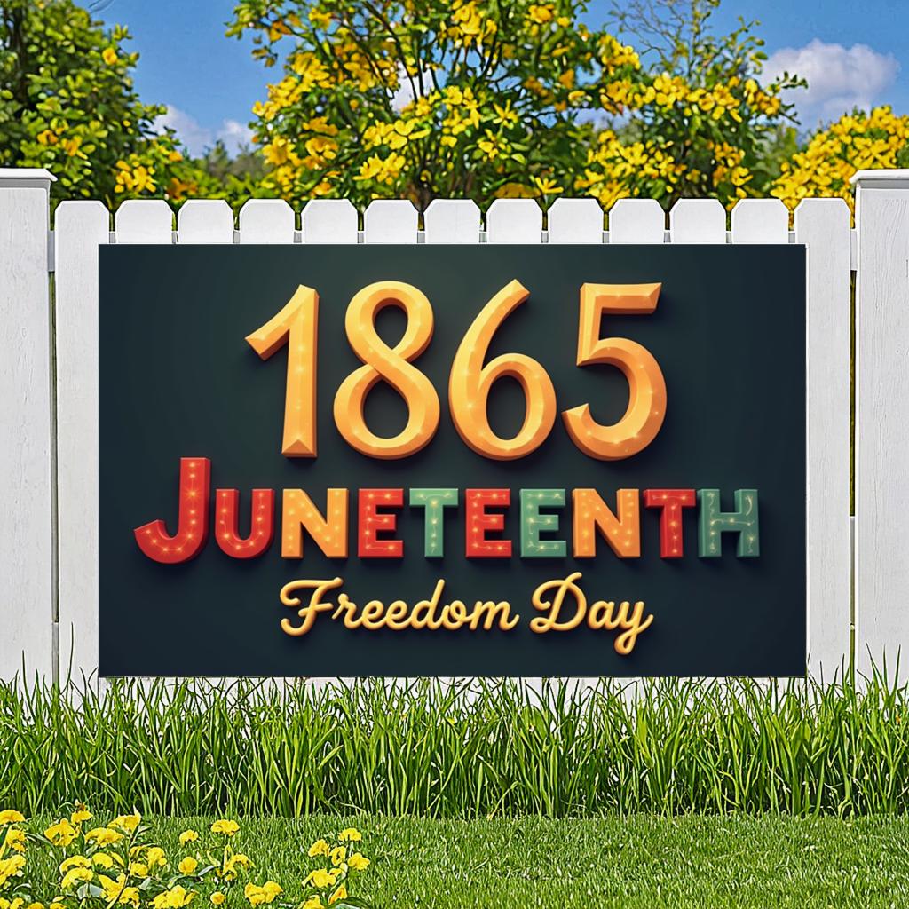 Lettering Design 1865 Juneteenth Commemoration Decoration Freedom Celebration for Indoor Decoration Festival Display