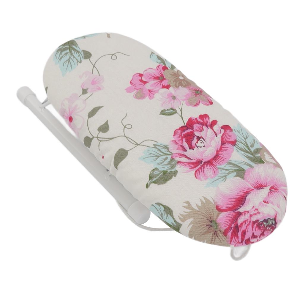 Foldable Sleeve Ironing Board Portable Mini Mini Ironing Rack Desktop Peony Pattern Portable Sleeve Panel Travel Ironing