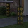 Solar LED Path Light 2 Pcs Olive Green Cold Rolled Steel