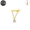 Titanium G23 Zirconia Chain Ear & Lip Studs - Horse Eye Design, High-End Piercing Jewelry