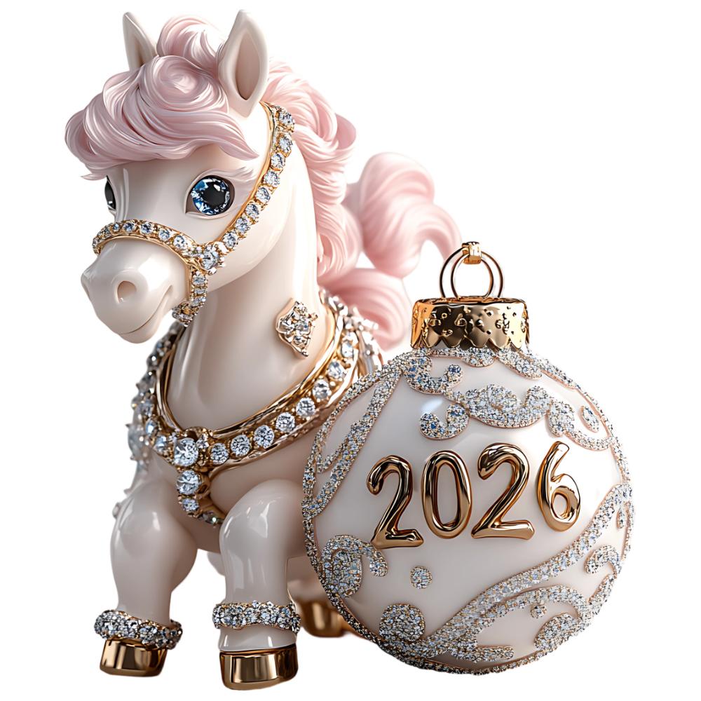 

Підвіска на ялинку «Білий кінь» Мультяшна прикраса на різдвяну ялинку Новорічний подарунок 3