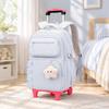 Wheeled School Backpack MultiCompartment Rolling Rucksack with Handle Side Compartment Book
