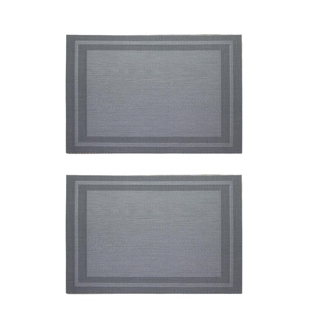 2Pcs Placemats Braided Table Mats Pad Place Mat Wine Coasters PVC Bowl Anti-Skid Home Kitchen Hotel Dining Tables Decor